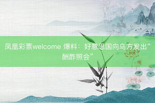 凤凰彩票welcome 爆料：好意思国向乌方发出“酬酢照会”