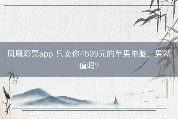 凤凰彩票app 只卖你4599元的苹果电脑,果然值吗?